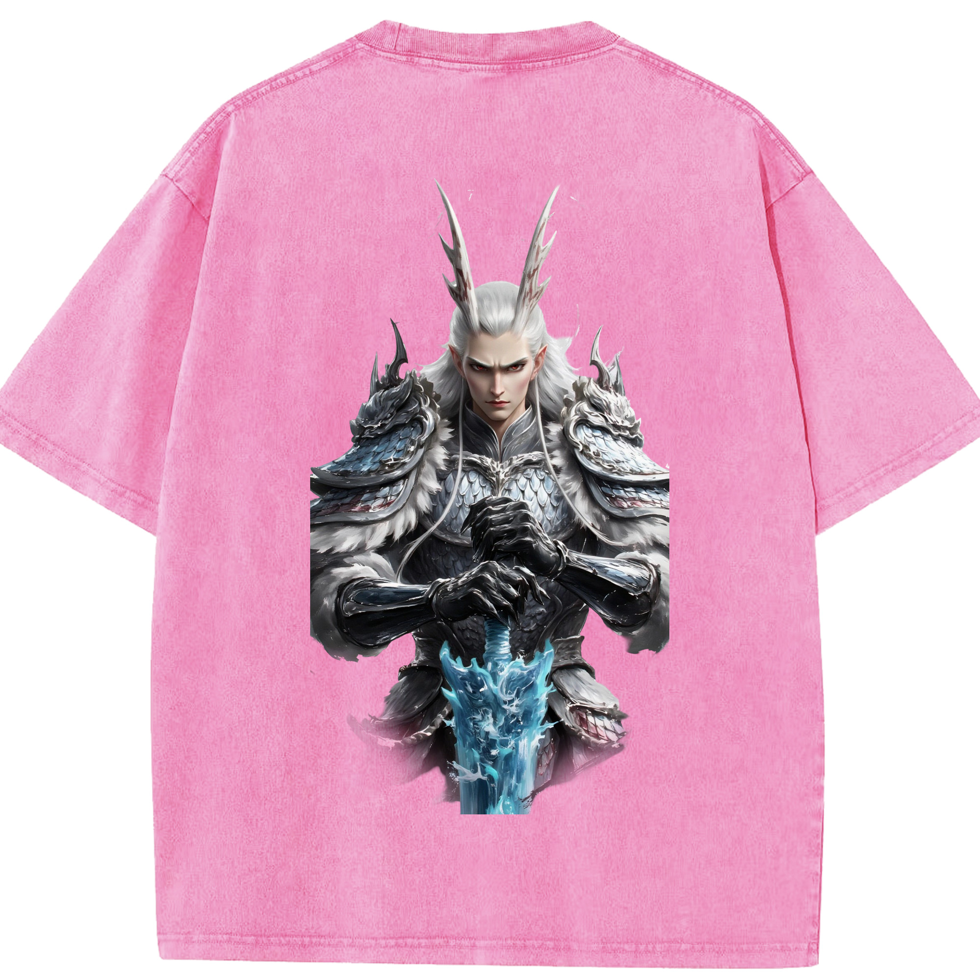 （画像用） Ne Zha 2 ナタ 魔童の大暴れ 綿100% ヴィンテージ風 半袖Tシャツ（背面プリント）